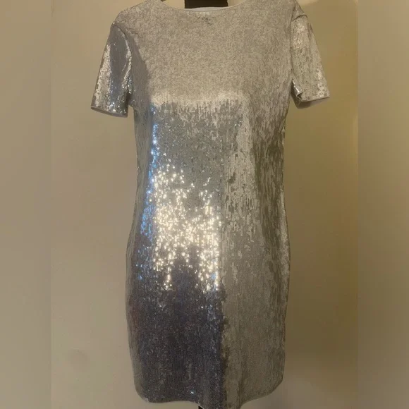 Express Silver Sequin Mini Dress Express Silver Sequin Mini Dress